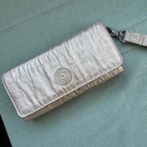 Kipling Metallic Gold Wristlet Wallet